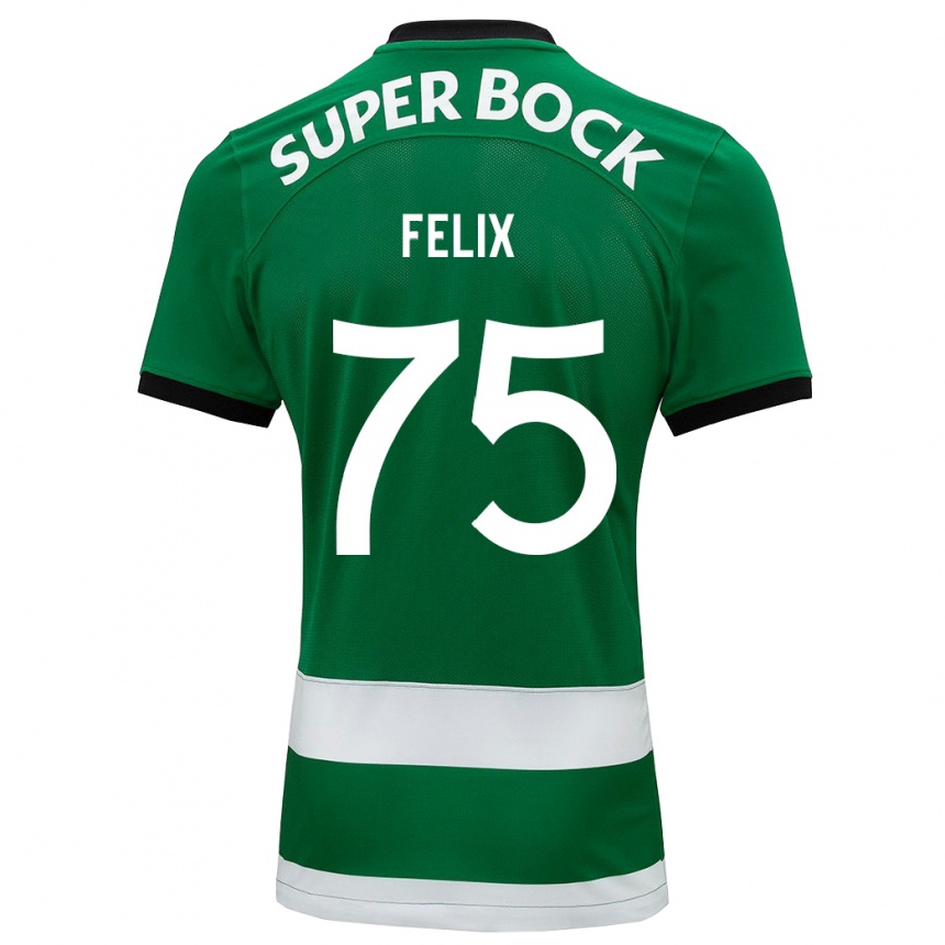 Kids Football Vando Félix #75 Green Home Jersey 2023/24 T-Shirt