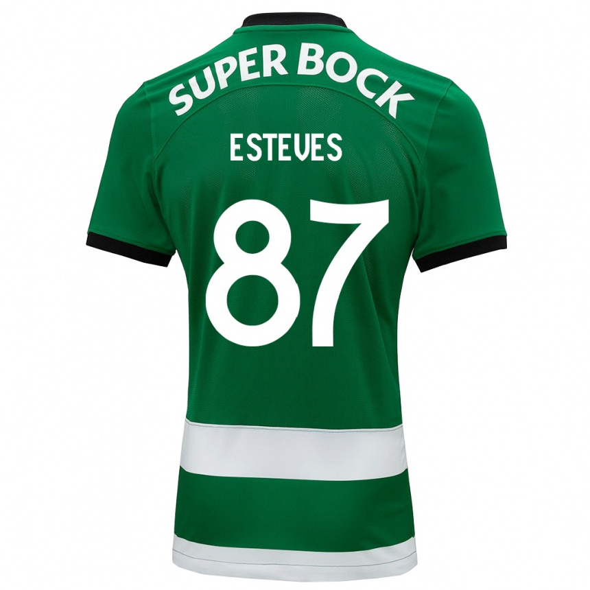 Kids Football Gonçalo Esteves #87 Green Home Jersey 2023/24 T-Shirt