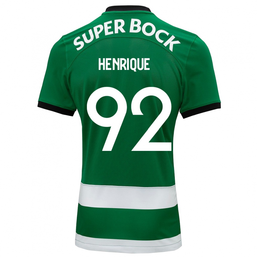 Kids Football Eduardo Henrique #92 Green Home Jersey 2023/24 T-Shirt