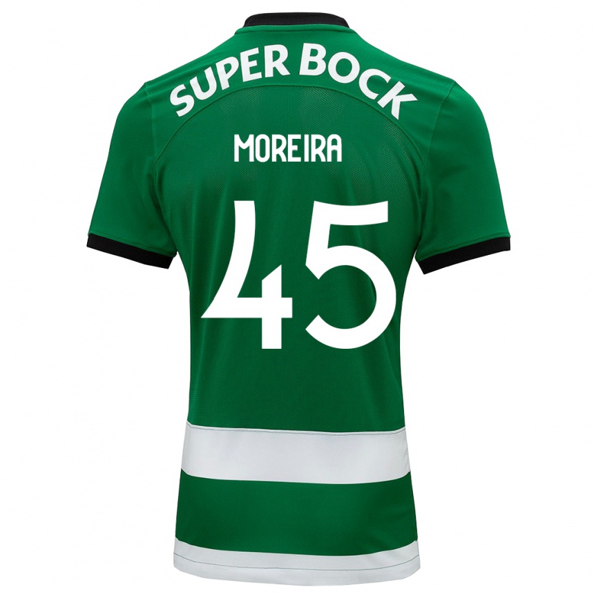 Kids Football David Moreira #45 Green Home Jersey 2023/24 T-Shirt