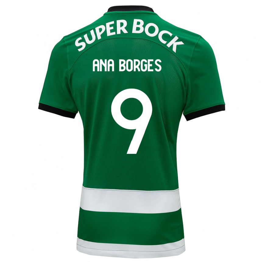 Kids Football Ana Catarina Marques Borges #9 Green Home Jersey 2023/24 T-Shirt