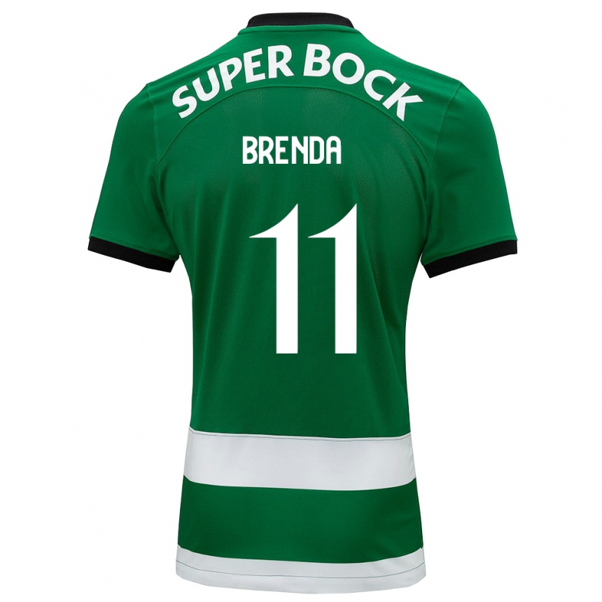 Kids Football Brenda Pérez Soler #11 Green Home Jersey 2023/24 T-Shirt