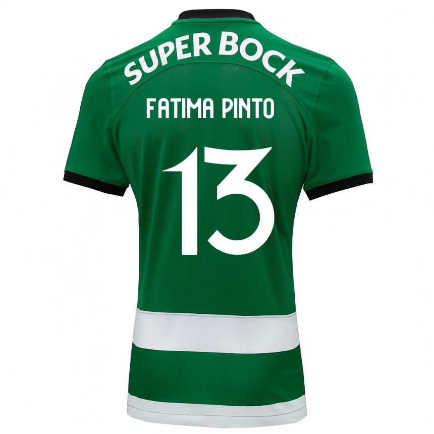 Kids Football Fátima Alexandra Figueira Pinto #13 Green Home Jersey 2023/24 T-Shirt