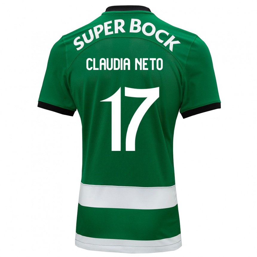 Kids Football Cláudia Teresa Pires Neto #17 Green Home Jersey 2023/24 T-Shirt