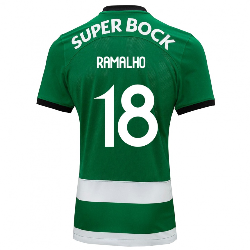 Kids Football Inês Filipa Ramalho Gonçalves #18 Green Home Jersey 2023/24 T-Shirt