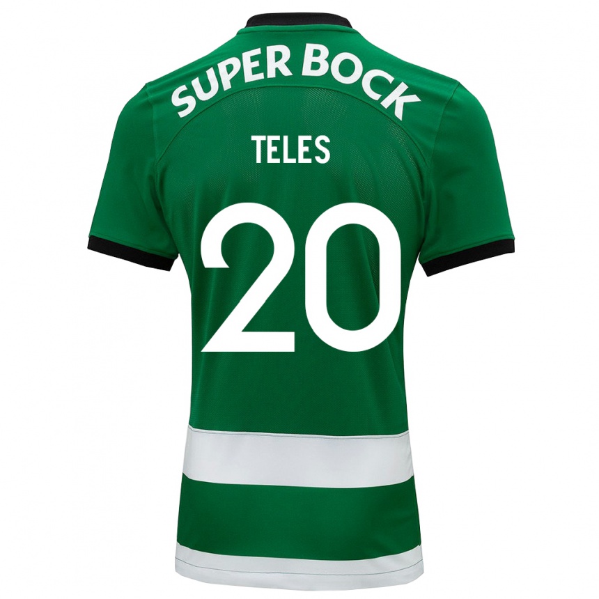 Kids Football Ana Isabel Teles #20 Green Home Jersey 2023/24 T-Shirt