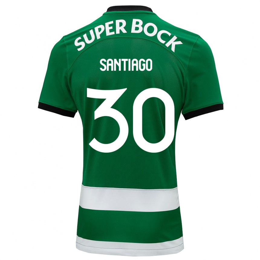 Kids Football Carolina Santiago #30 Green Home Jersey 2023/24 T-Shirt