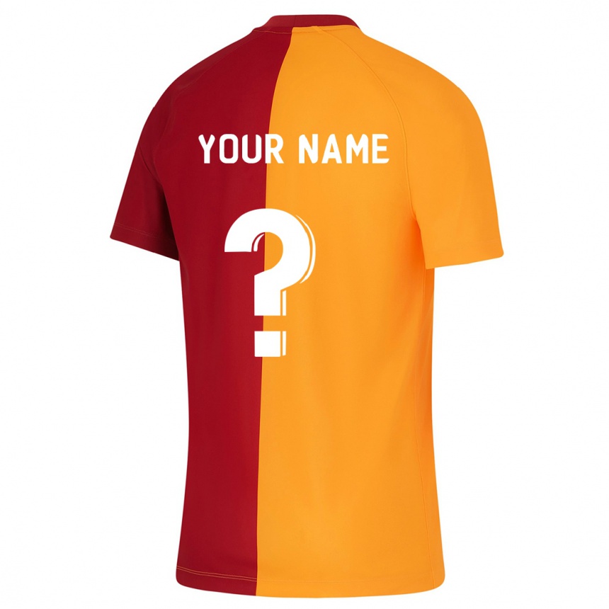 Kids Football Your Name #0 Orange Home Jersey 2023/24 T-Shirt