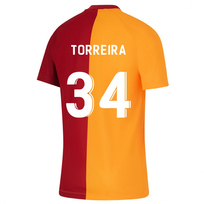 Kids Football Lucas Torreira #34 Orange Home Jersey 2023/24 T-Shirt