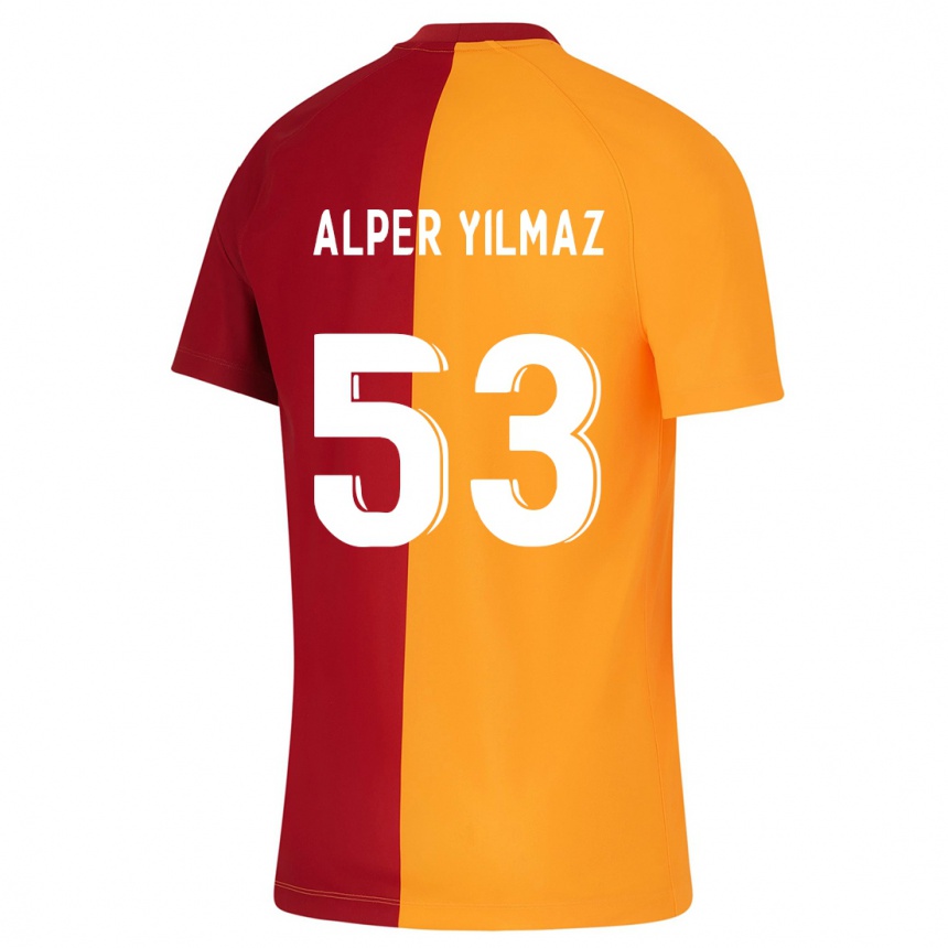 Kids Football Barış Alper Yılmaz #53 Orange Home Jersey 2023/24 T-Shirt