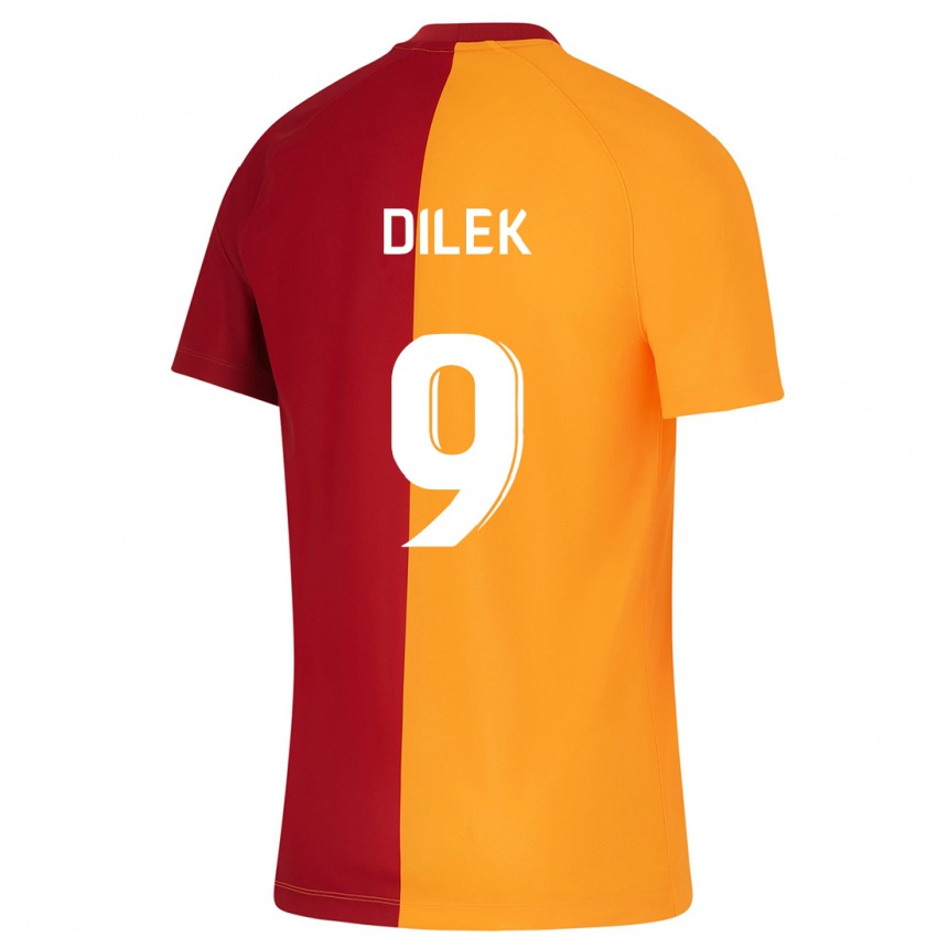 Kids Football Yalin Dilek #9 Orange Home Jersey 2023/24 T-Shirt