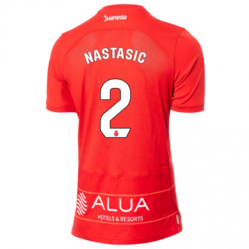 Kids Football Matija Nastasic #2 Red Home Jersey 2023/24 T-Shirt