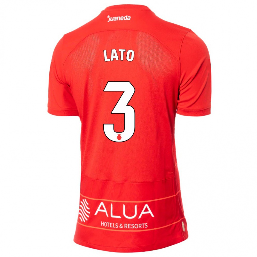 Kids Football Toni Lato #3 Red Home Jersey 2023/24 T-Shirt