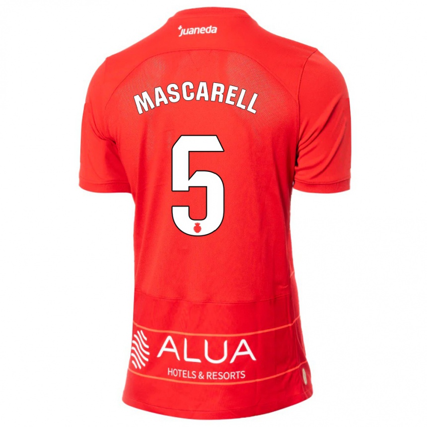 Kids Football Omar Mascarell #5 Red Home Jersey 2023/24 T-Shirt