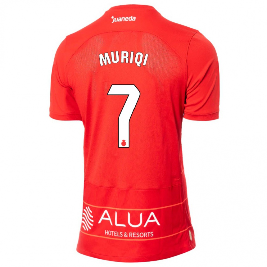 Kids Football Vedat Muriqi #7 Red Home Jersey 2023/24 T-Shirt