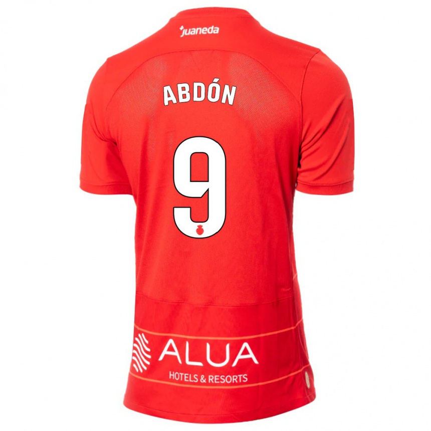 Kids Football Abdón Prats #9 Red Home Jersey 2023/24 T-Shirt