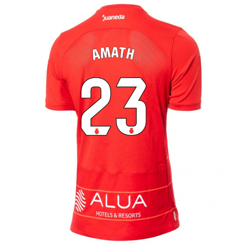 Kids Football Amath Ndiaye #23 Red Home Jersey 2023/24 T-Shirt
