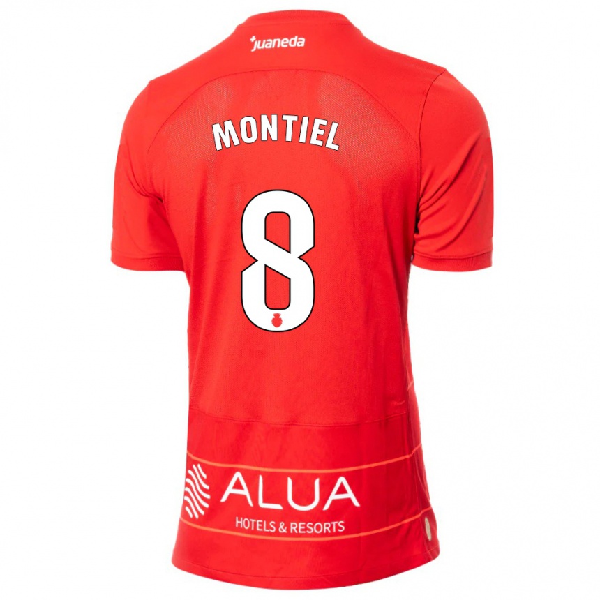 Kids Football Luis Montiel #8 Red Home Jersey 2023/24 T-Shirt