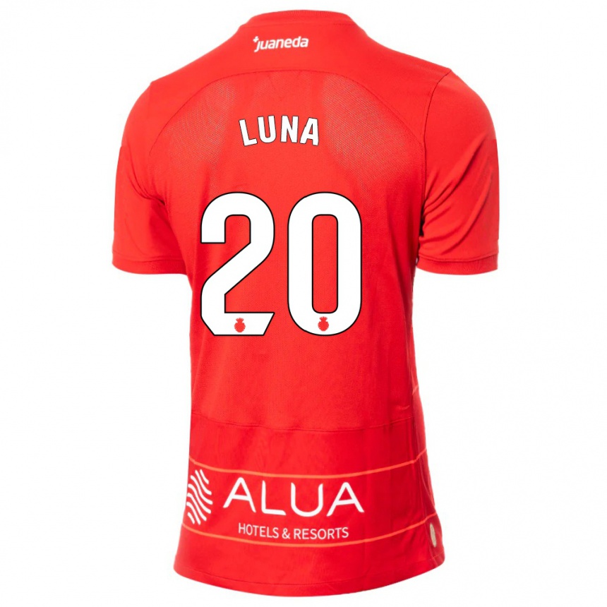 Kids Football Daniel Luna #20 Red Home Jersey 2023/24 T-Shirt