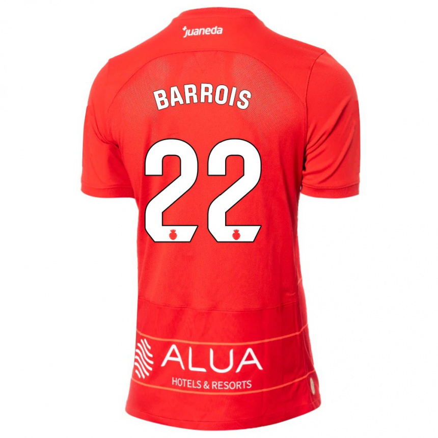 Kids Football Eliott Barrois #22 Red Home Jersey 2023/24 T-Shirt