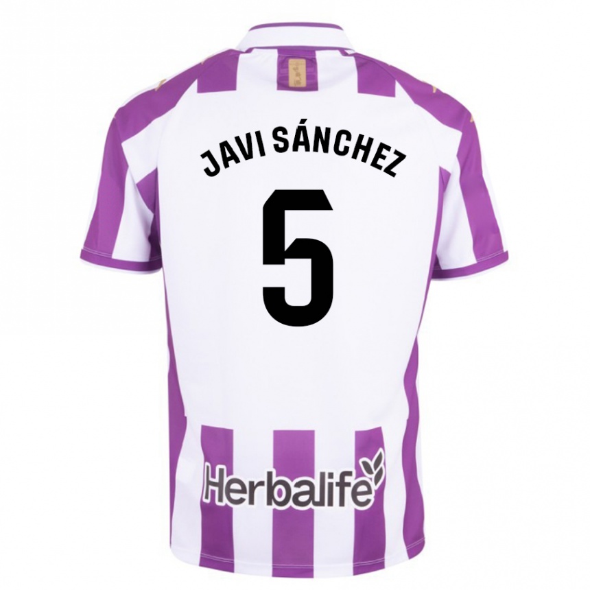 Kids Football Javi Sánchez #5 Purple Home Jersey 2023/24 T-Shirt