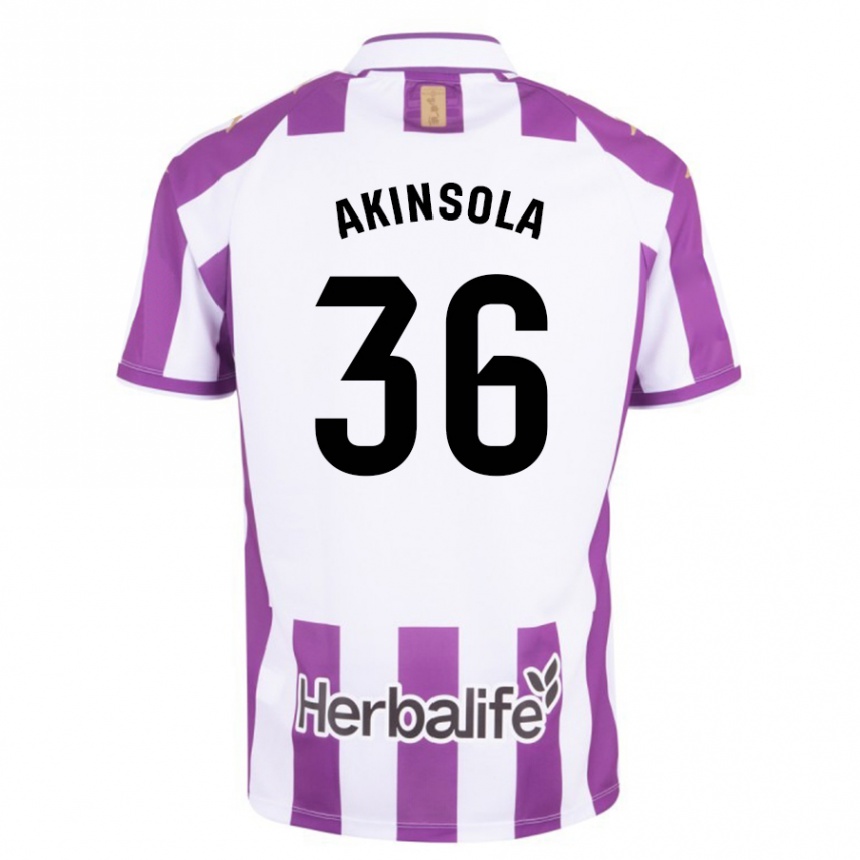 Kids Football Tunde Akinsola #36 Purple Home Jersey 2023/24 T-Shirt