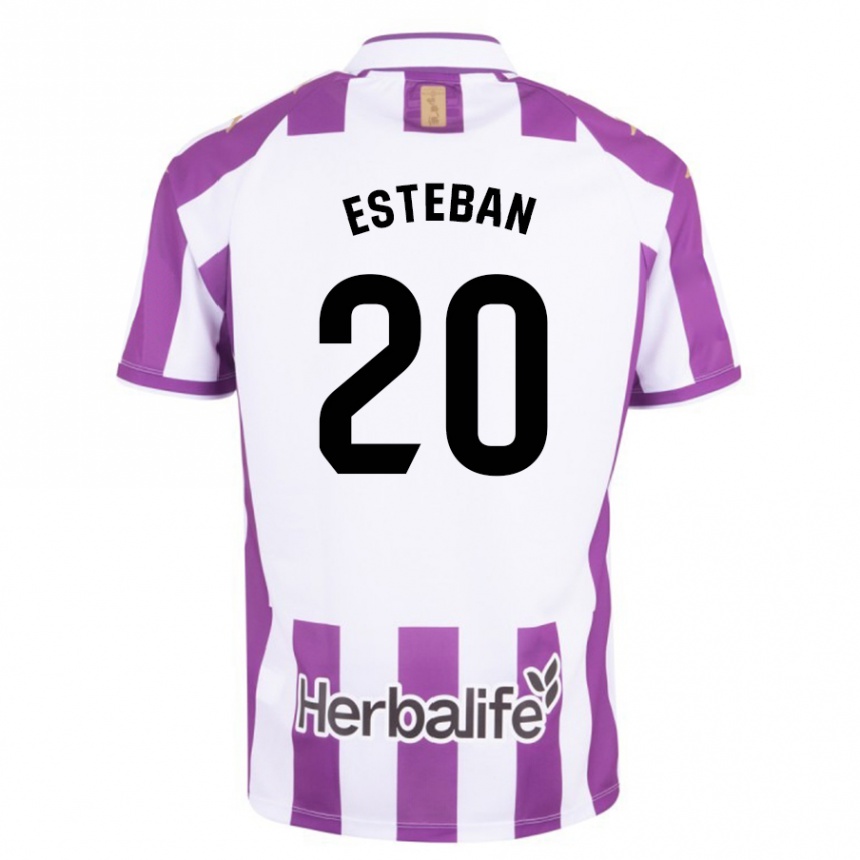 Kids Football Sergio Esteban #20 Purple Home Jersey 2023/24 T-Shirt