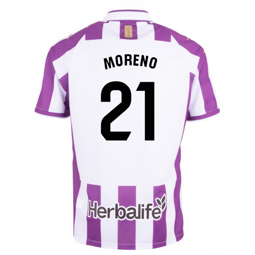 Kids Football Xavi Moreno #21 Purple Home Jersey 2023/24 T-Shirt