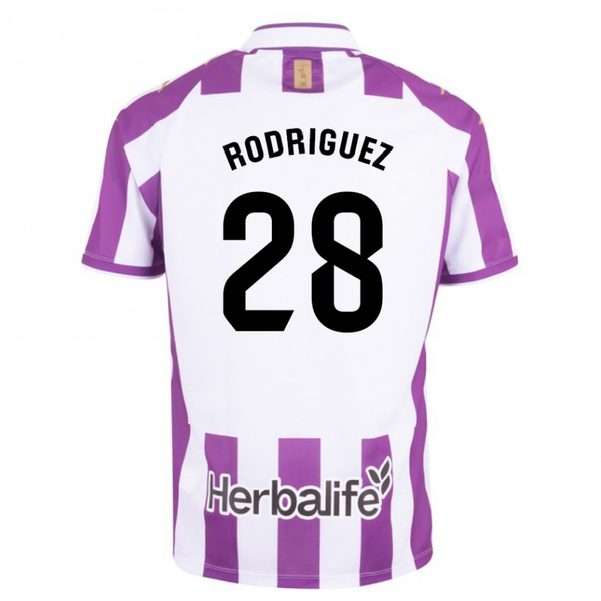 Kids Football Yago Rodríguez #28 Purple Home Jersey 2023/24 T-Shirt