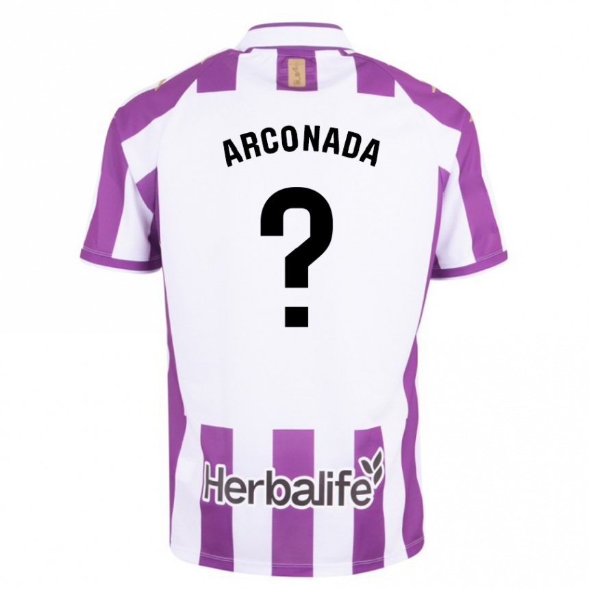 Kids Football Diego Arconada #0 Purple Home Jersey 2023/24 T-Shirt
