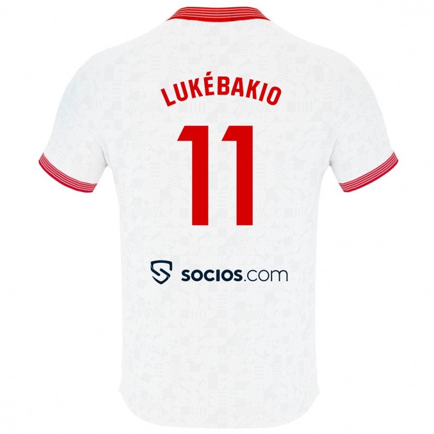 Kids Football Dodi Lukébakio #11 White Home Jersey 2023/24 T-Shirt