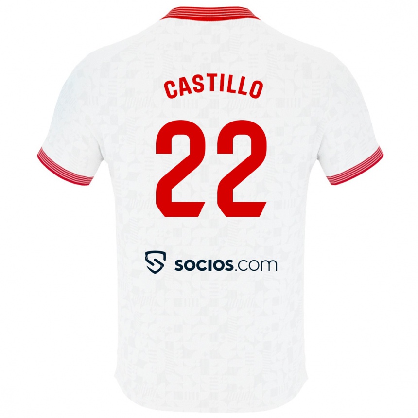 Kids Football José Castillo #22 White Home Jersey 2023/24 T-Shirt