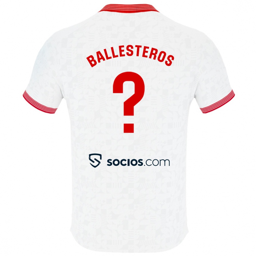 Kids Football Gonzalo Ballesteros #0 White Home Jersey 2023/24 T-Shirt