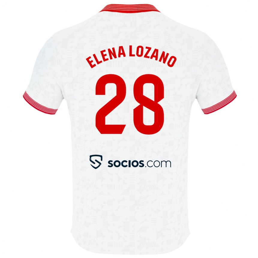 Kids Football Elena Lozano Gallego #28 White Home Jersey 2023/24 T-Shirt