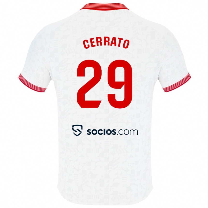 Kids Football Alba Cerrato Izquierdo #29 White Home Jersey 2023/24 T-Shirt