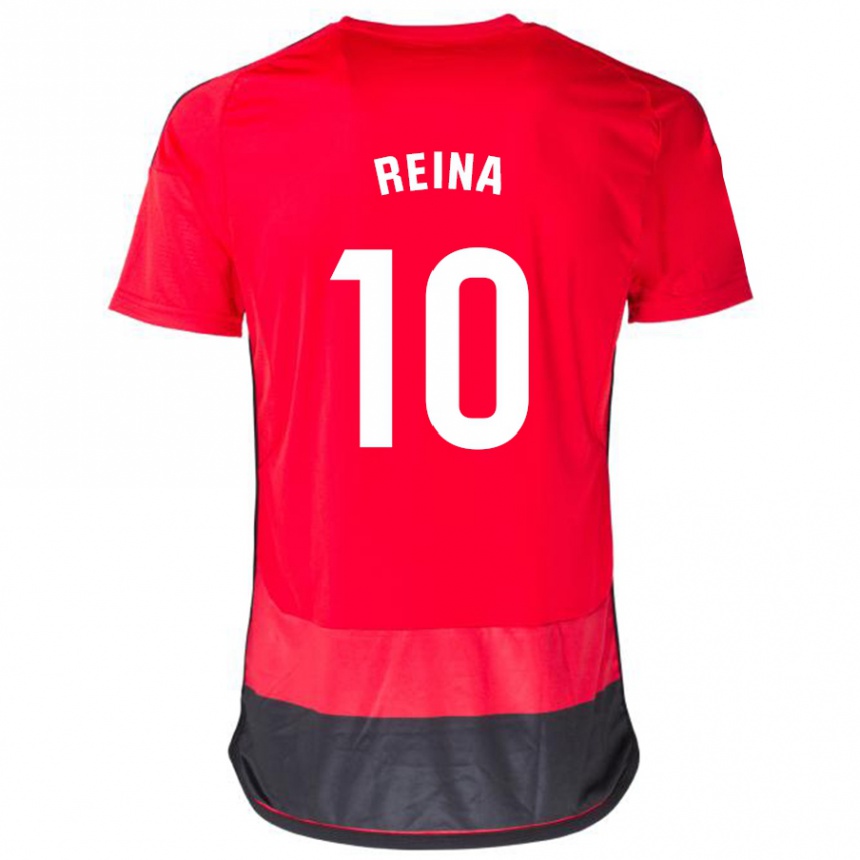 Kids Football Alberto Reina #10 Red Black Home Jersey 2023/24 T-Shirt