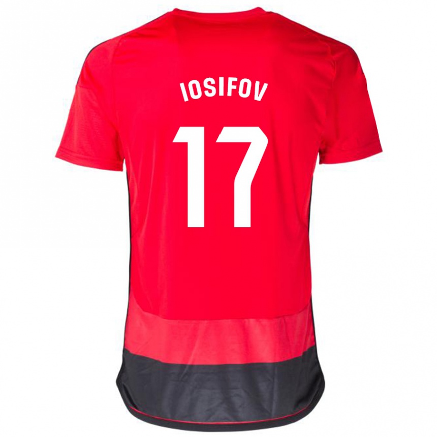 Kids Football Nikita Iosifov #17 Red Black Home Jersey 2023/24 T-Shirt