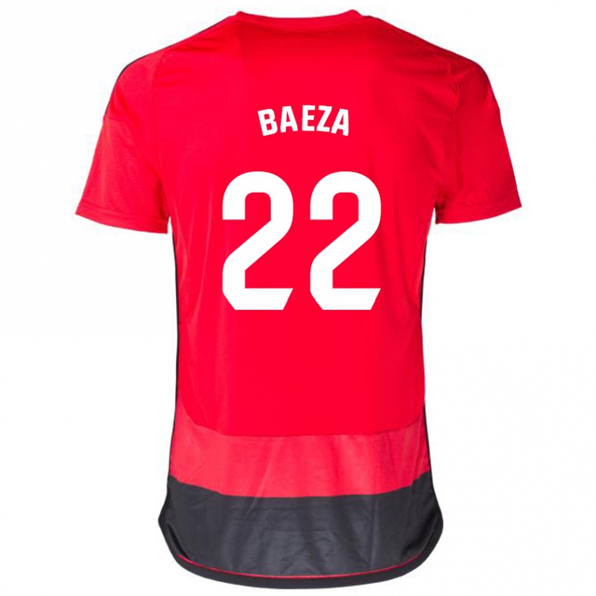 Kids Football Miguel Baeza #22 Red Black Home Jersey 2023/24 T-Shirt