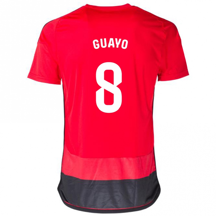 Kids Football Guayo #8 Red Black Home Jersey 2023/24 T-Shirt