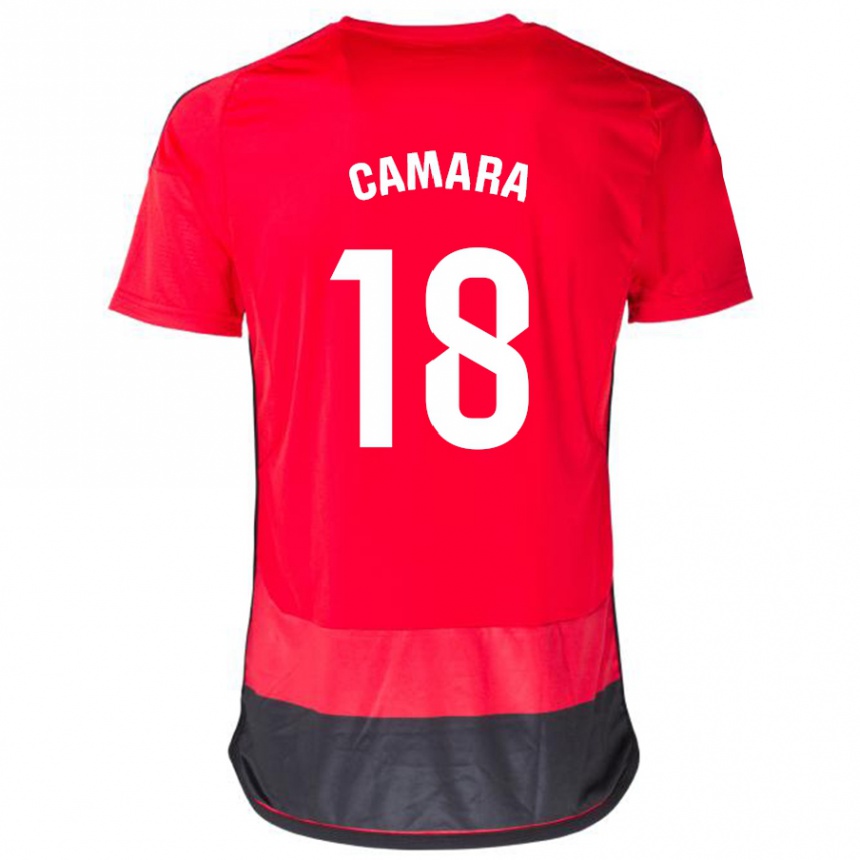 Kids Football Aaron Cámara #18 Red Black Home Jersey 2023/24 T-Shirt