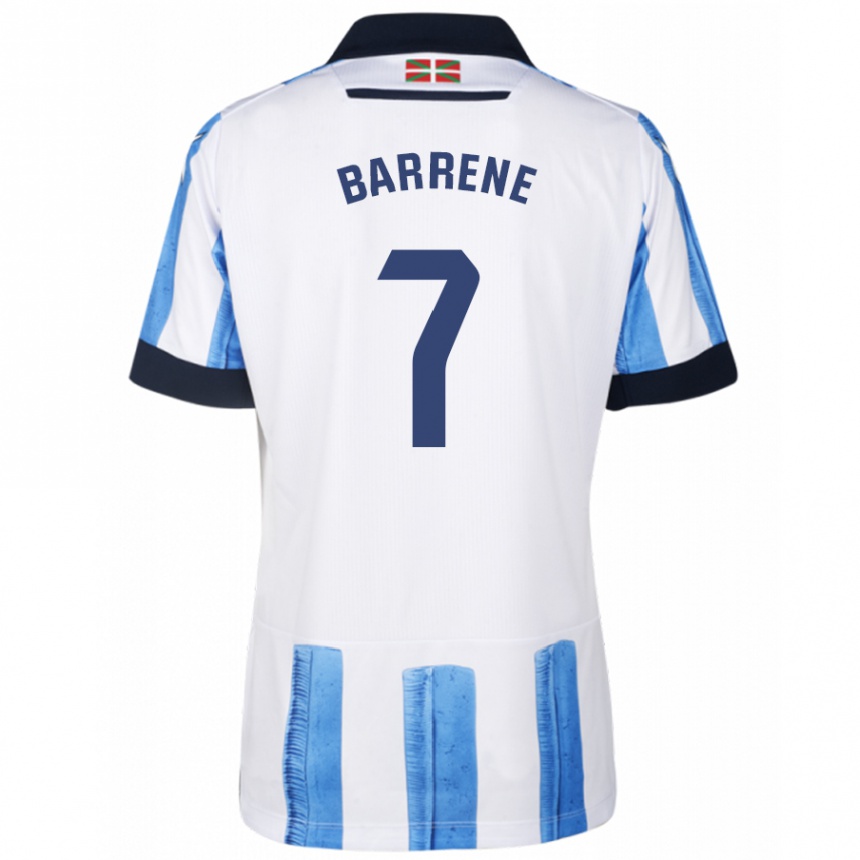 Kids Football Ander Barrene #7 Blue White Home Jersey 2023/24 T-Shirt