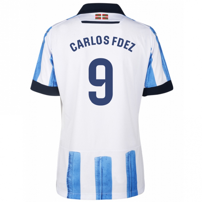 Kids Football Carlos Fernández #9 Blue White Home Jersey 2023/24 T-Shirt