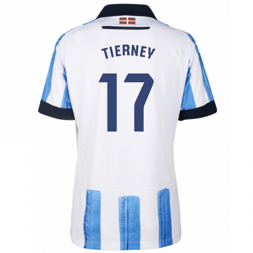 Kids Football Kieran Tierney #17 Blue White Home Jersey 2023/24 T-Shirt