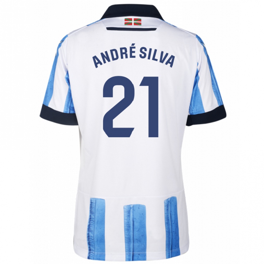 Kids Football André Silva #21 Blue White Home Jersey 2023/24 T-Shirt