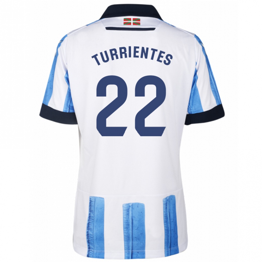 Kids Football Beñat Turrientes #22 Blue White Home Jersey 2023/24 T-Shirt