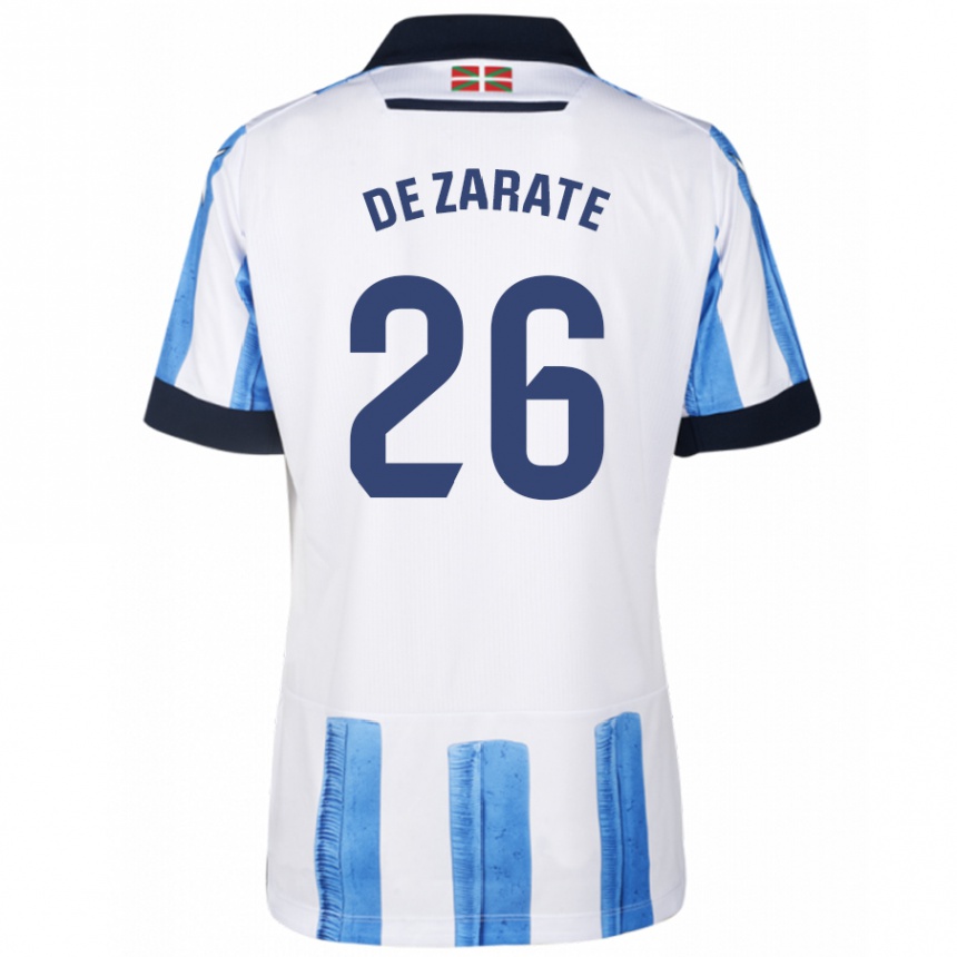 Kids Football Urko González De Zarate #26 Blue White Home Jersey 2023/24 T-Shirt