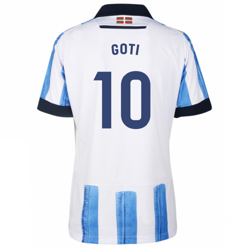 Kids Football Mikel Goti #10 Blue White Home Jersey 2023/24 T-Shirt