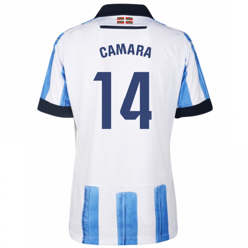 Kids Football Ibra Cámara #14 Blue White Home Jersey 2023/24 T-Shirt