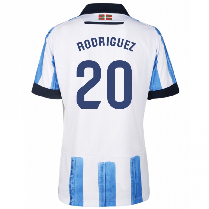 Kids Football Mikel Rodriguez #20 Blue White Home Jersey 2023/24 T-Shirt