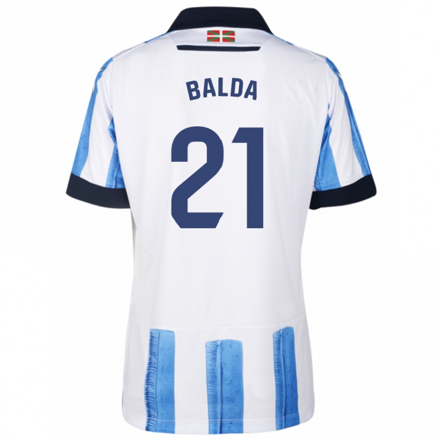 Kids Football Jon Balda #21 Blue White Home Jersey 2023/24 T-Shirt